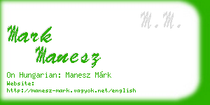 mark manesz business card